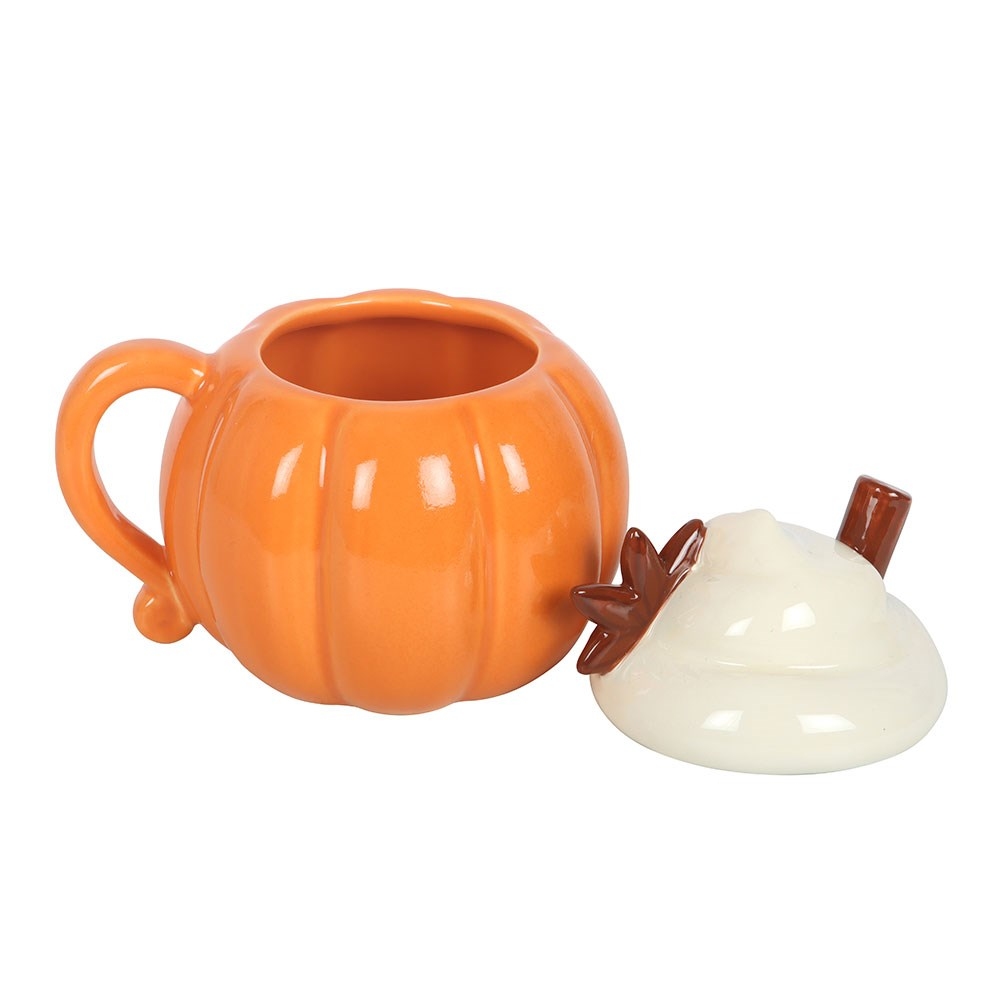 Something Different - Pumpkin Cream Lidded Mug - Multicolours